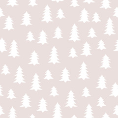 Obraz premium Seamless minimal vector pattern with white winter trees. For cards, invitations, wedding or albums, backgrounds and scrapbooks.