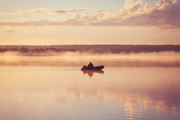 Fisherman in a boat