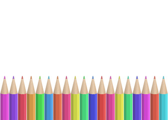 seamless colored pencils row