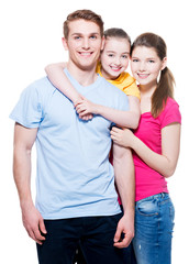 Fototapeta premium Happy european family with child.