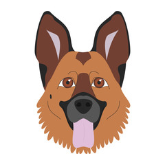 German Shepherd dog isolated on white background vector illustration