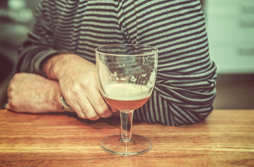 Drinking beer