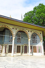 View towards Baghdad Kiosk situated in the Topkapi Palace in Istanbul, Turkey.