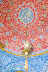 Courtyard at the Topkapi Palace, Istanbul, Turkey. Topkapi Palace was the primary residence of the...