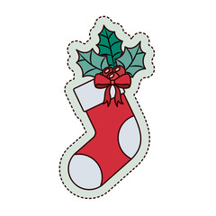 Boot icon. Merry Christmas season and decoration theme. Isolated design. Vector illustration