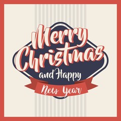happy merry christmas card icon vector illustration design