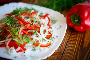 salad with fresh peppers and onions