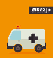 Fototapeta premium emergency ambulance medicine vehicle over yellow background. vector illustration