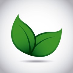 ecology leafs green icon vector illustration design