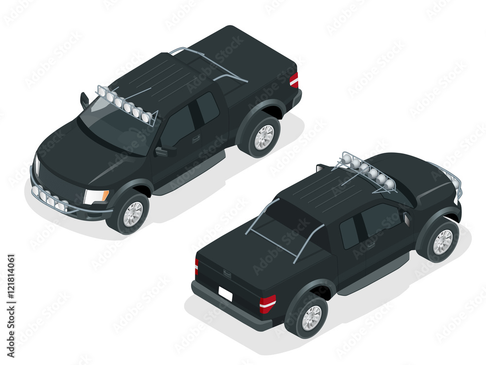 Wall mural Isometric Pickup truck vector illustration