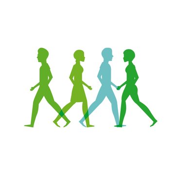 ecology people walk icon vector illustration design