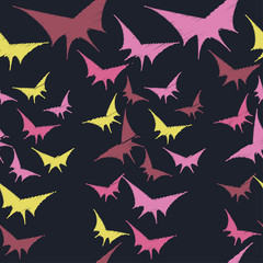 Vector butterflies pattern. Abstract seamless background.  Print. Repeating background. Cloth design, wallpaper.
