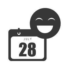 calendar with month and day. emoticon face icon . vector illustration