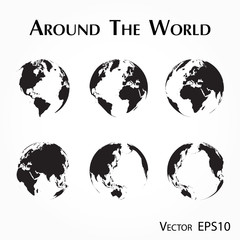 around the world ( outline of world map )