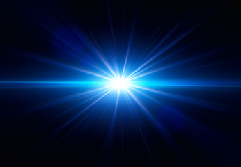 Blue Lens Flare, glowing light effect, Abstract illustration