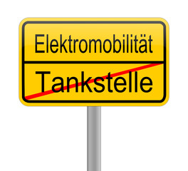 e-Mobility street sign - in german