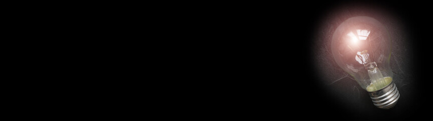 Ampoule sur ardoise, carte, bannière