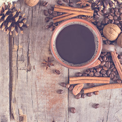 Coffee, Christmas still life.