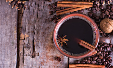 Coffee, Christmas still life.