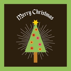 merry christmas holiday december vector illustration, eps10