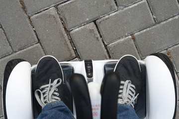 Riding a gyroscooter