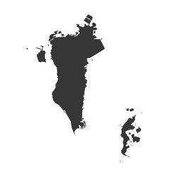 Kingdom of Bahrain map silhouette illustration
