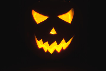 Halloween Jack-o-lantern on a black background,