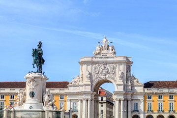 Fototapeta na wymiar Praça do Comércio em Lisboa Portugal