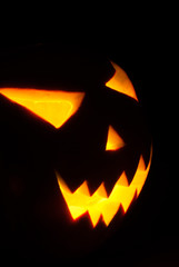 Halloween Jack-o-lantern on a black background,