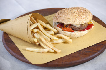 bun, gourmet, hamburger, burger, food, eating