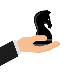 chess horse strategy business vector illustration design