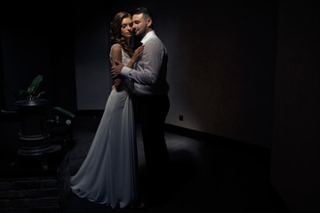 Bride in the bridal dress with a groom