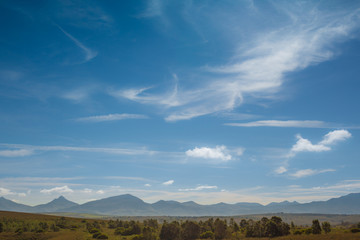 A distant mountain range in South Africa
