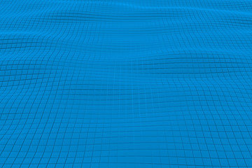 Fototapeta premium Wavy surface made of cubes, abstract background, 3d render illustration