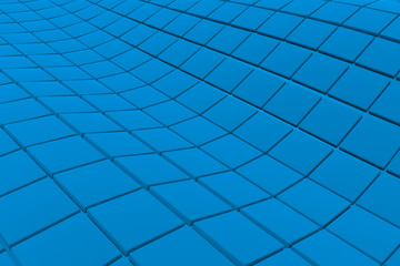 Obraz premium Wavy surface made of cubes, abstract background, 3d render illustration