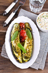 Baked zucchini with tomatoes