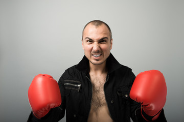 man in boxing gloves