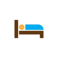 bed icon vector, hotel room solid logo, colorful pictogram isolated on white