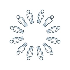 people teamwork flat icon vector illustration design