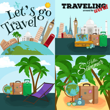 Travel concept vector illustration, Tourism and vacation trip planning