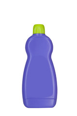 Plastic detergent bottle, isolated on white background.
