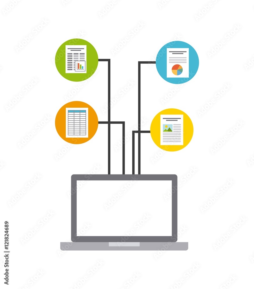 Poster document format with electronic device vector illustration design