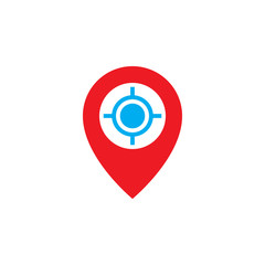 gps icon vector, location pin solid logo, colorful pictogram isolated on white