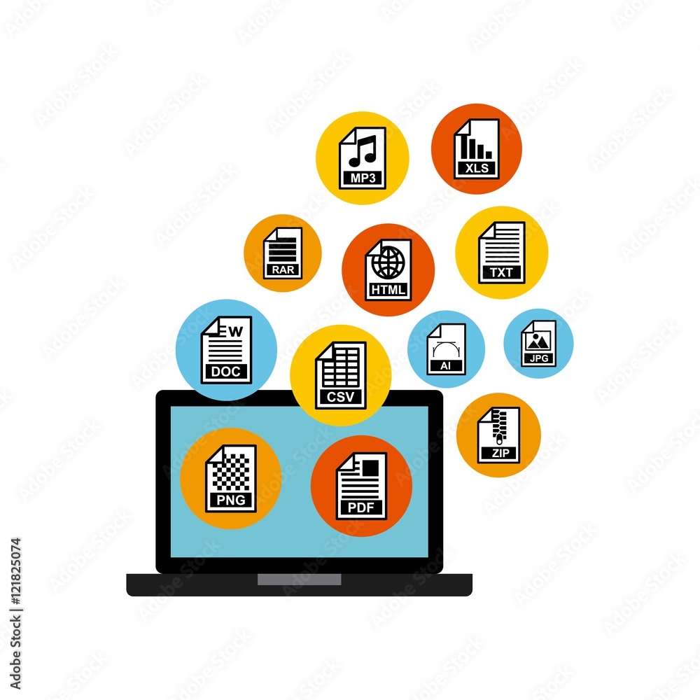 Poster document format with electronic device vector illustration design
