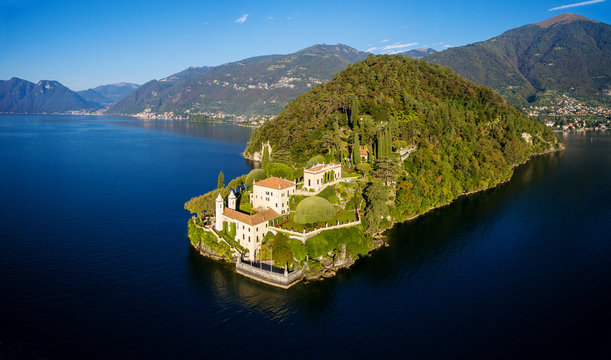 Villa del Balbianello (1787) - Lavedo - Lenno - Lago di Como (IT) - Vista Aerea panoramica