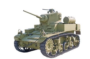 American Light Tank WWII, Stuart M3A1  isolated on white background