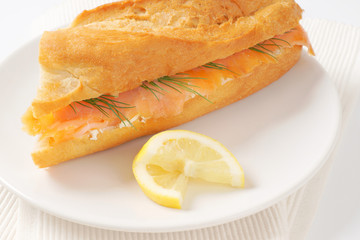 Smoked salmon sandwich