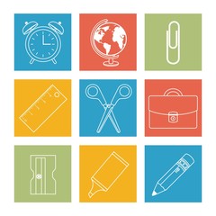 back to school set supplies vector illustration design