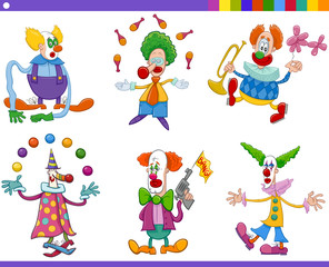 Obraz na płótnie Canvas circus clowns collection