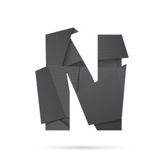 Paper cut alphabet. Letter "N" illustration. Eps10 vector.